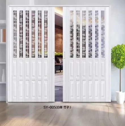Cửa xếp lá nhựa hai cánh cho ô cửa rộng trong nhà