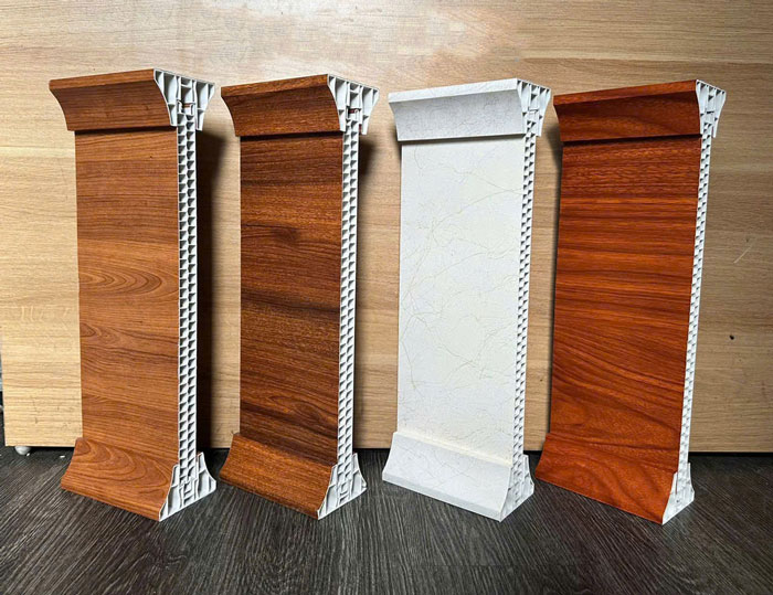 Các mẫu vách ngăn nhựa PVC với màu vân gỗ và màu sáng