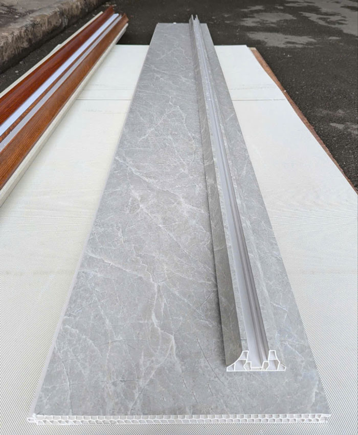 Tấm vách ngăn nhựa PVC giả đá và phụ kiện lắp đặt