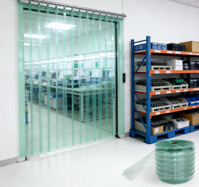 Rèm chống tĩnh điện nhà máy điện tử dạng lá PVC ESD
